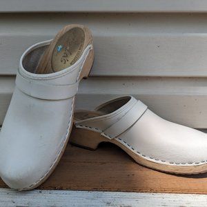 LOTTA FROM STOCKHOLM Classic  White Leather Clogs Women’s Size 40